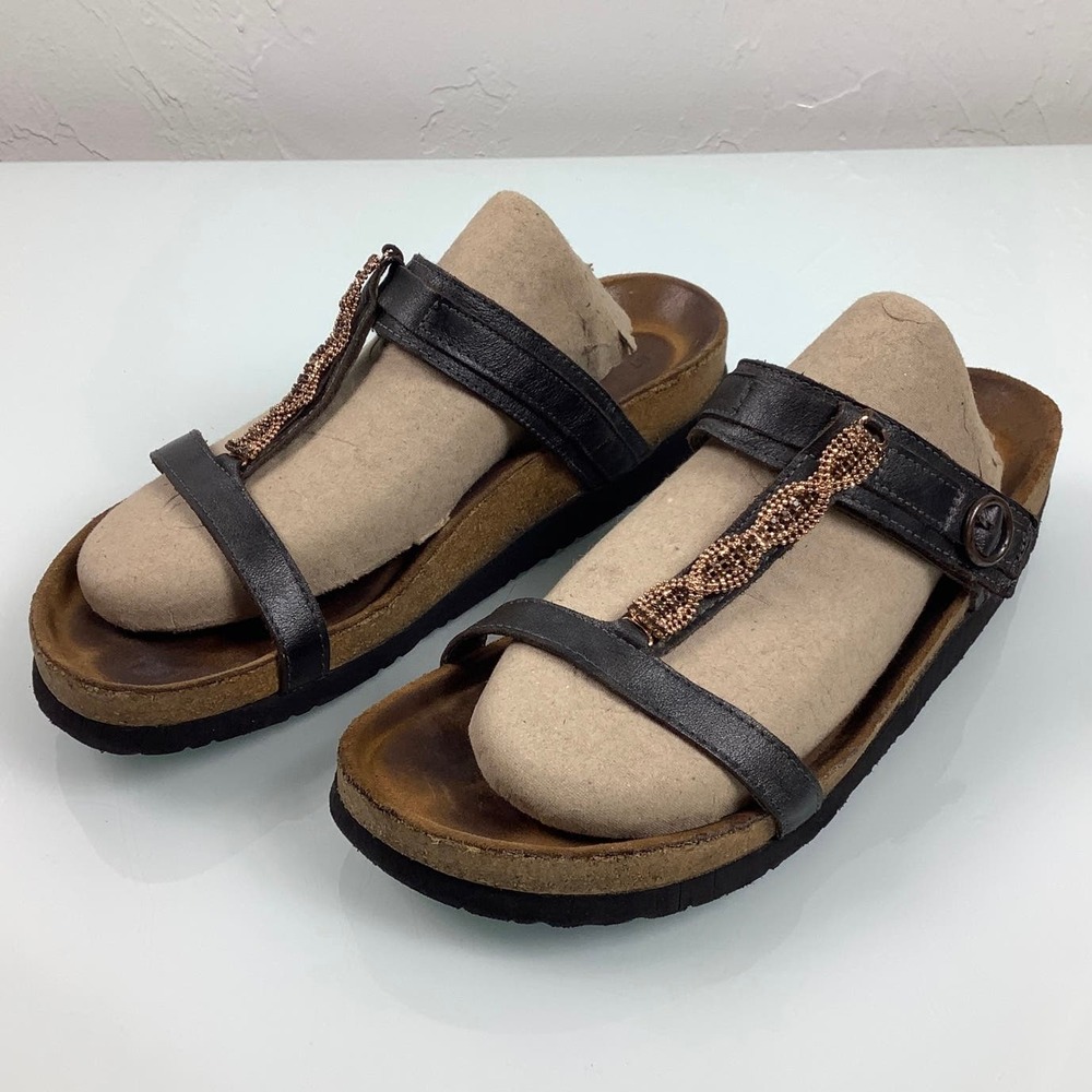 Naot Malibu slip on leather adjustable Sandals women 42 Size 11 or 11.5